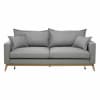 Ausziehbares 3-Sitzer Sofa aus Stoff, hellgrau